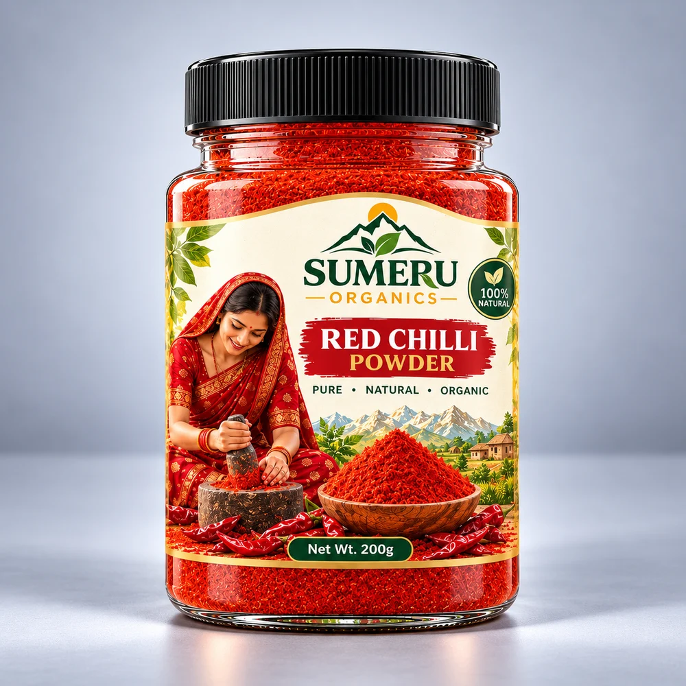 SUMERU ORGANICS Premium Red Chilli Powder – 200 g