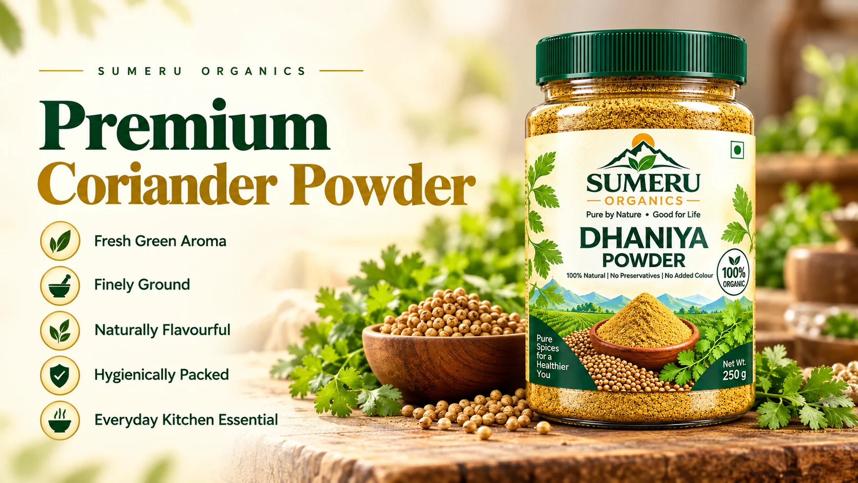 SUMERU ORGANICS Premium Coriander Powder