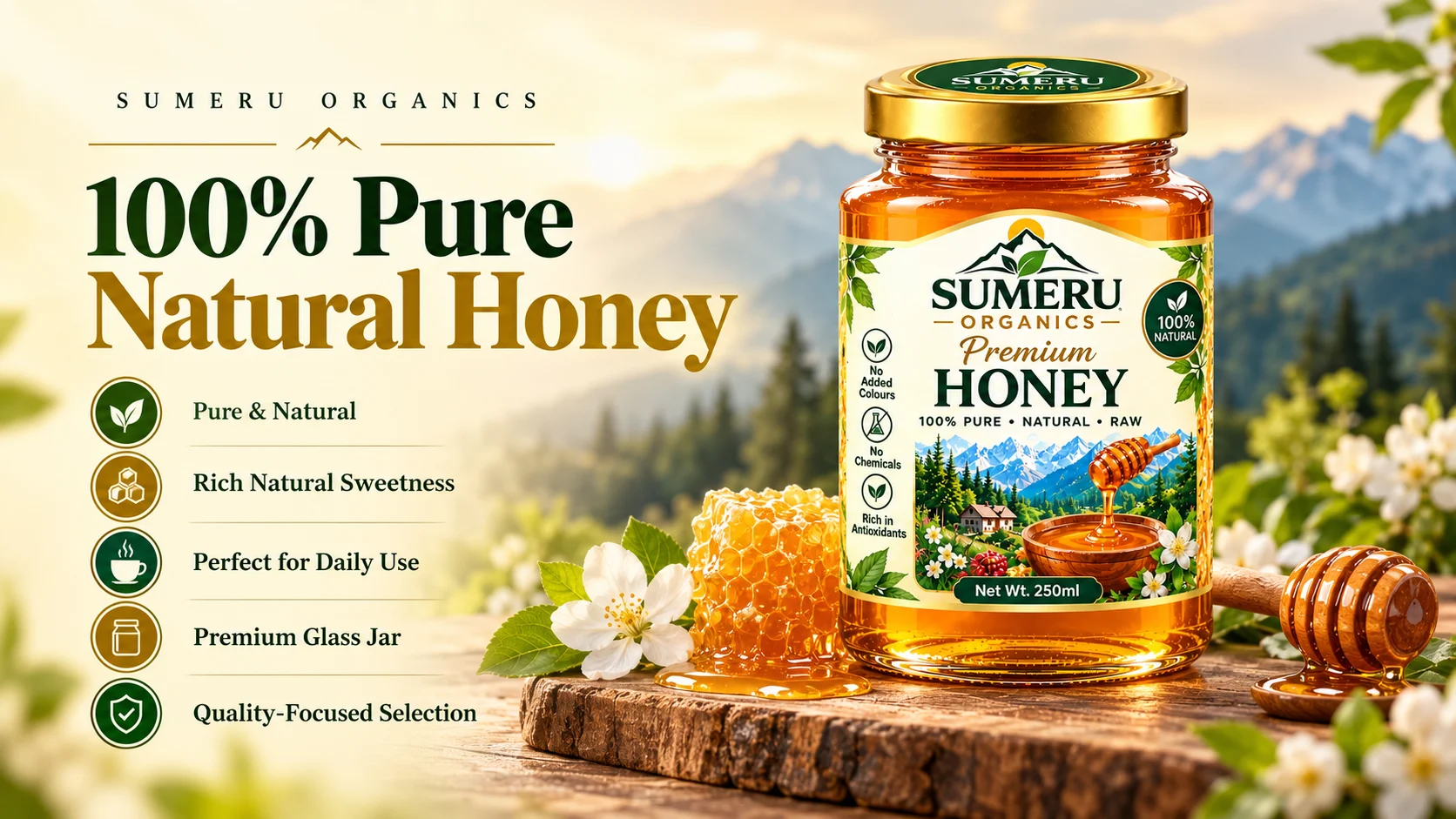 SUMERU ORGANICS Pure Natural Honey