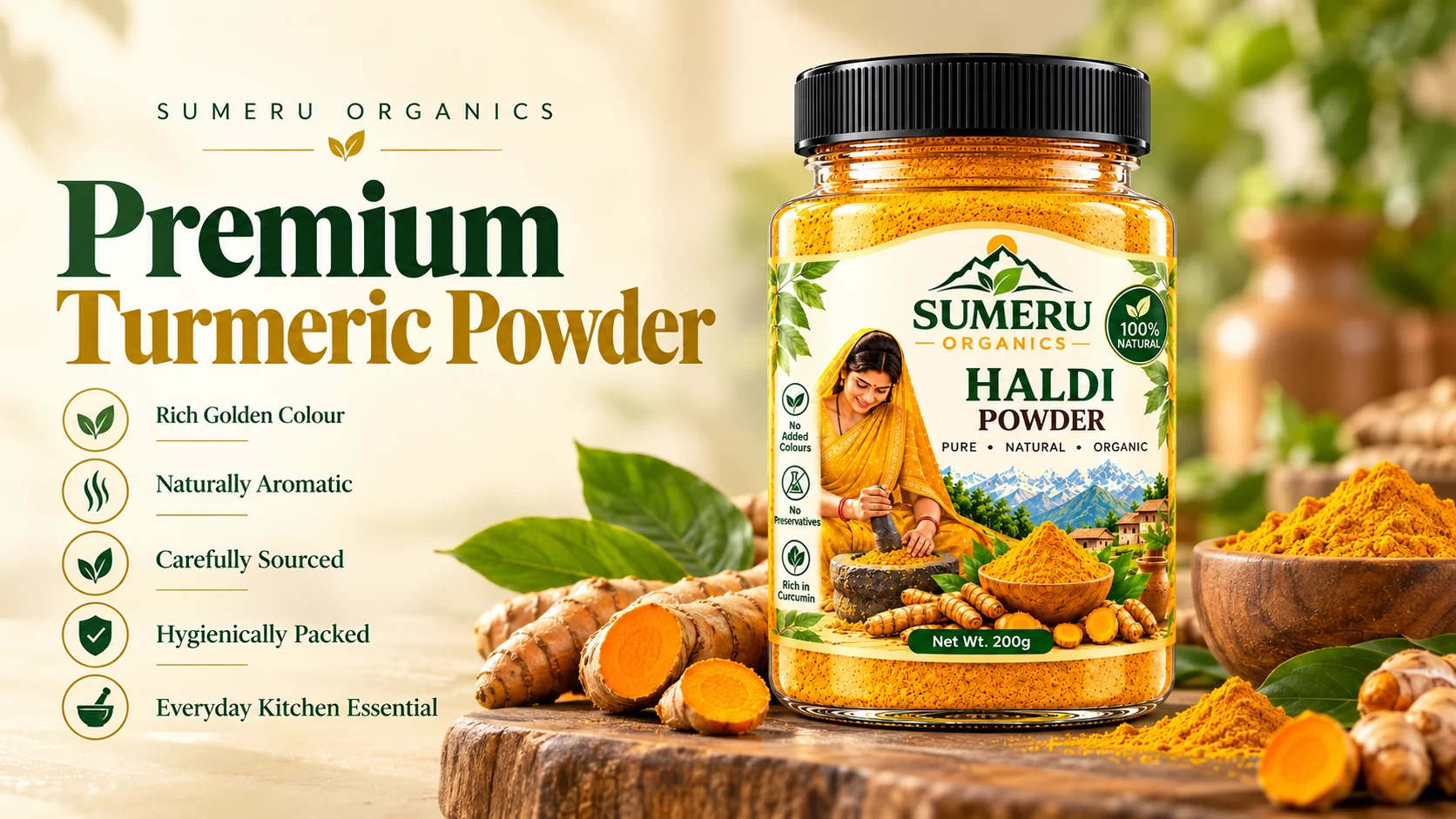 SUMERU ORGANICS Premium Turmeric Powder